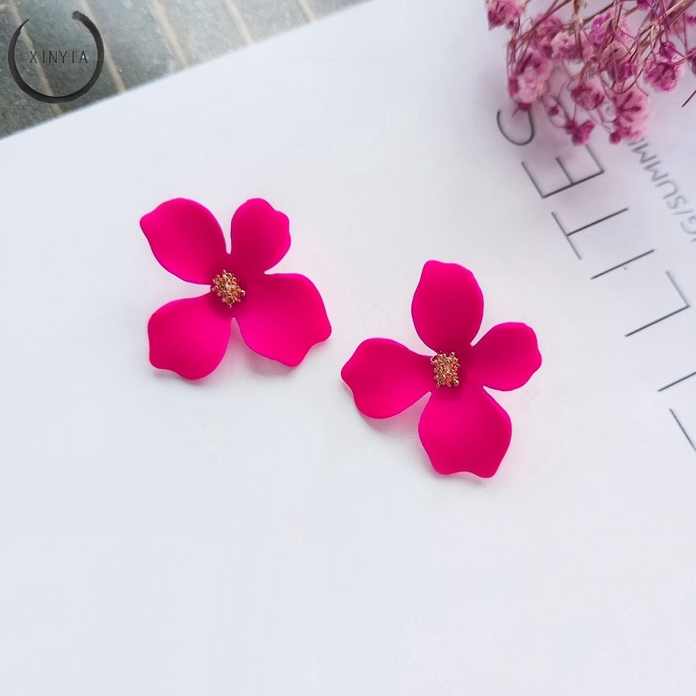 Anting Bunga Permen Warna Manis / Statement Earrings Candy Color Flower Sweet Ear Studs