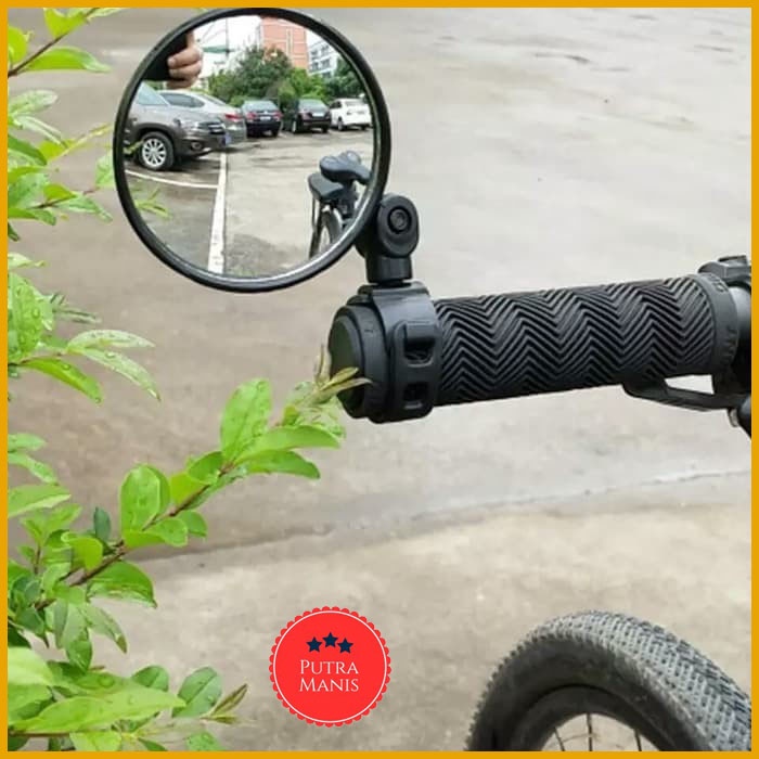 kaca spion cembung sepeda ontel rotasi 360 adjusable Blind Spot Handle Sepeda 1Pc sepion berkualitas