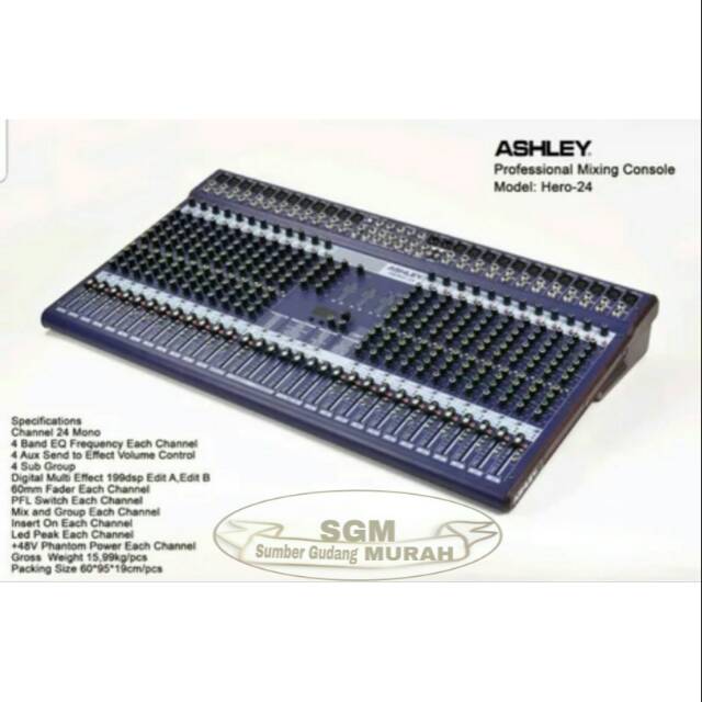 MIXER ASHLEY HERO 24 HERO24 24 CHANNEL ORIGINAL