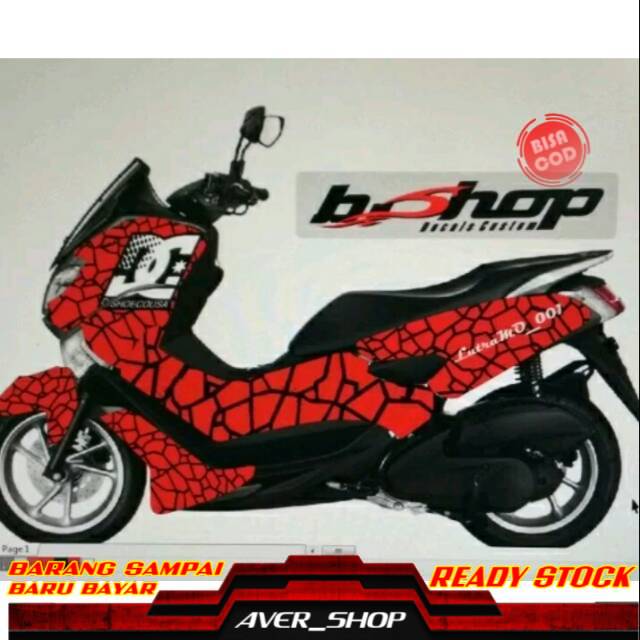 Decal nmax old full body Sticker motor variasi Striping nmax 155 merah Stiker nmax old 155 variasi