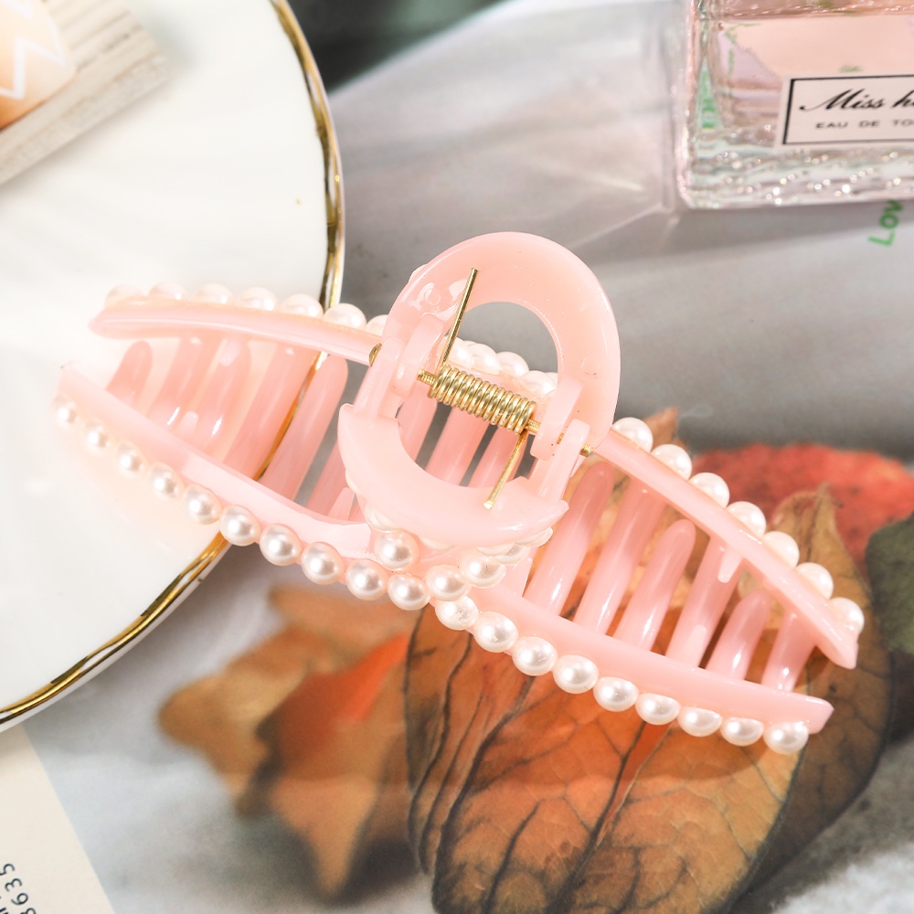 Korean Ins Pearl Hair Clip Fashion Simple Claw Clips Women Hair Clamps Girls Hair Accessories