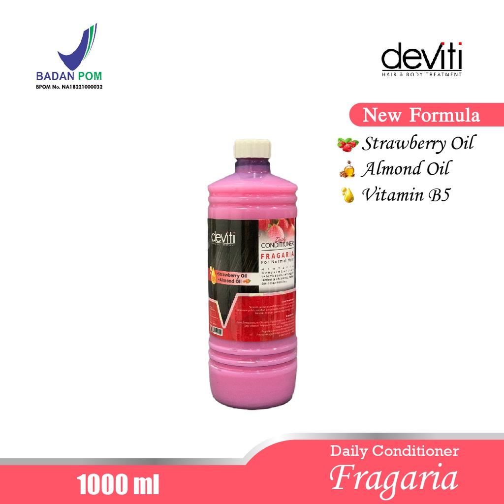 Deviti Hair Conditioner Fragaria Perawatan Rambut Kusam - Kemasan Botol 1L