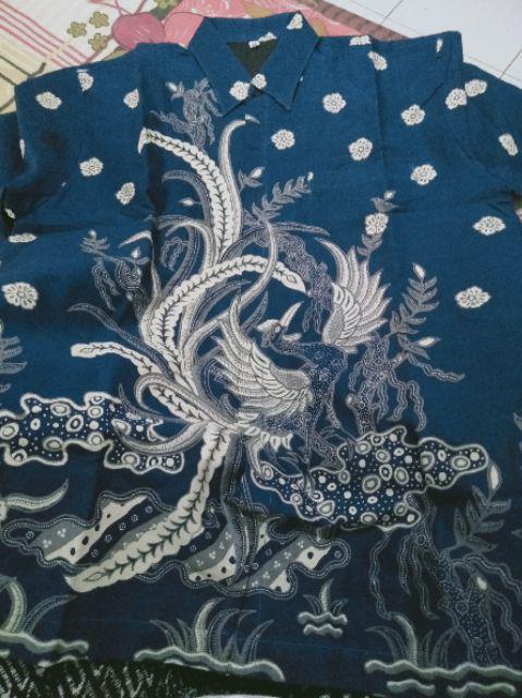 Ajisaka Kemeja Batik Pria Full Furing Katun Primisima Batik Solo Batik Pria Eksklusif Batik Biru