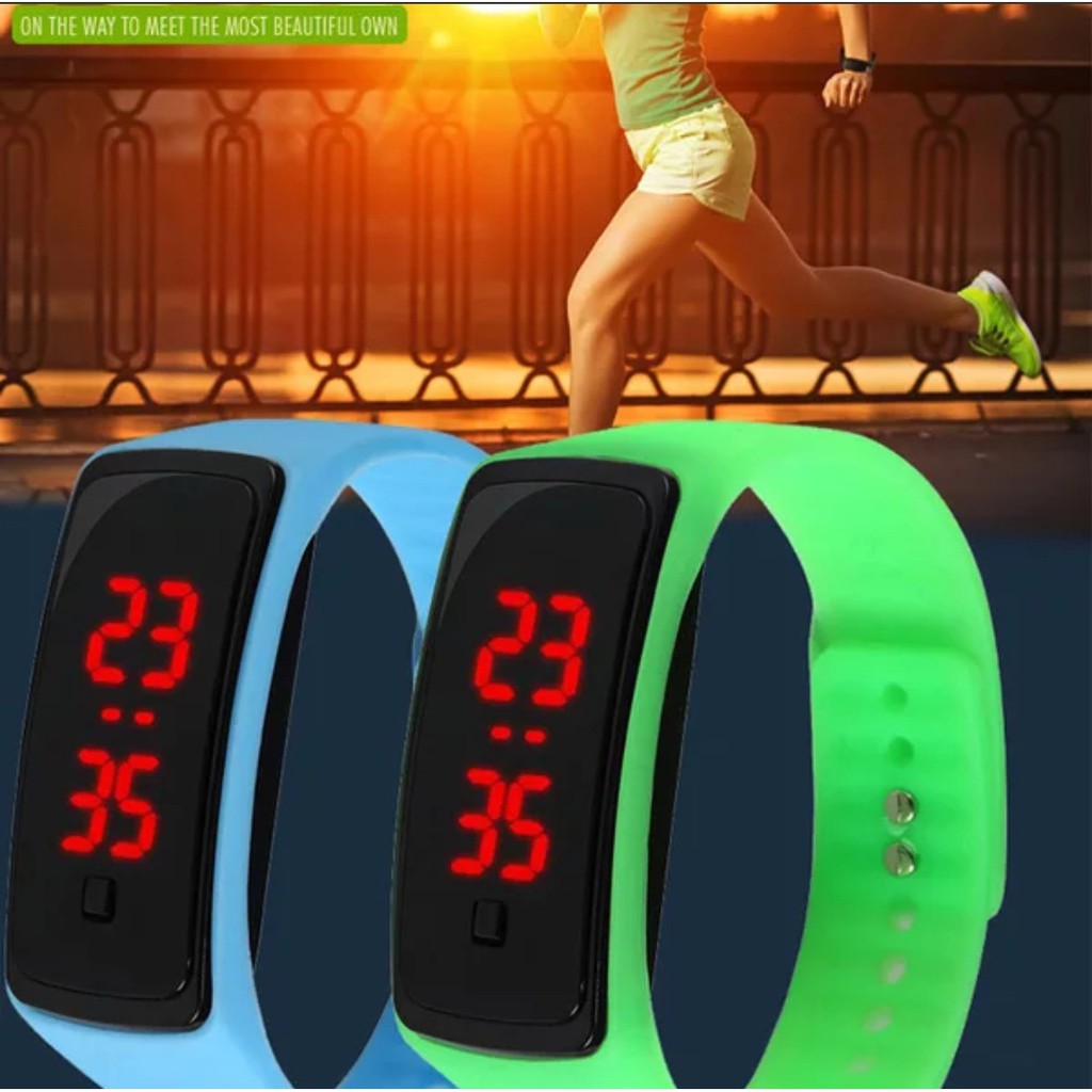 Cheaper-Jam Tangan LED Digital Sport Segipanjang Jam Anak / Dewasa Unisex Jam Cowok Cewek Fashion Termurah