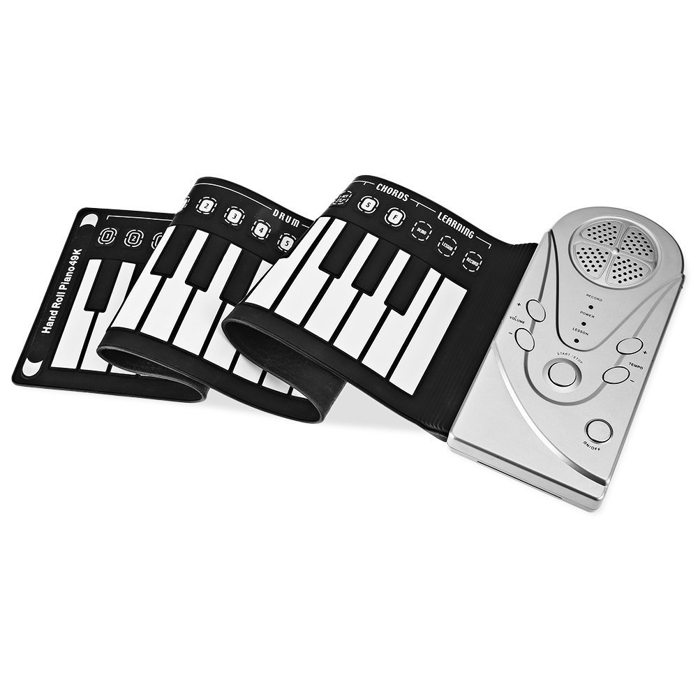 Mainan Piano / Keyboard Elektrik 49 Kunci Flexible Portable Bahan Silikon 2 Warna Untuk Anak