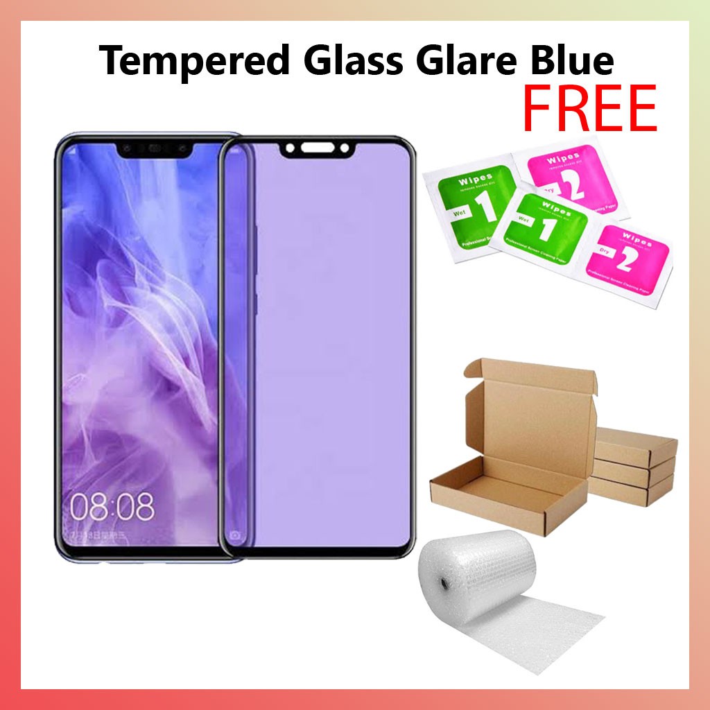 Tempered Glass FULL BLUE anti radiasi glare for Xiaomi Poco M3, Pocophone X3, M4 Pro,M5