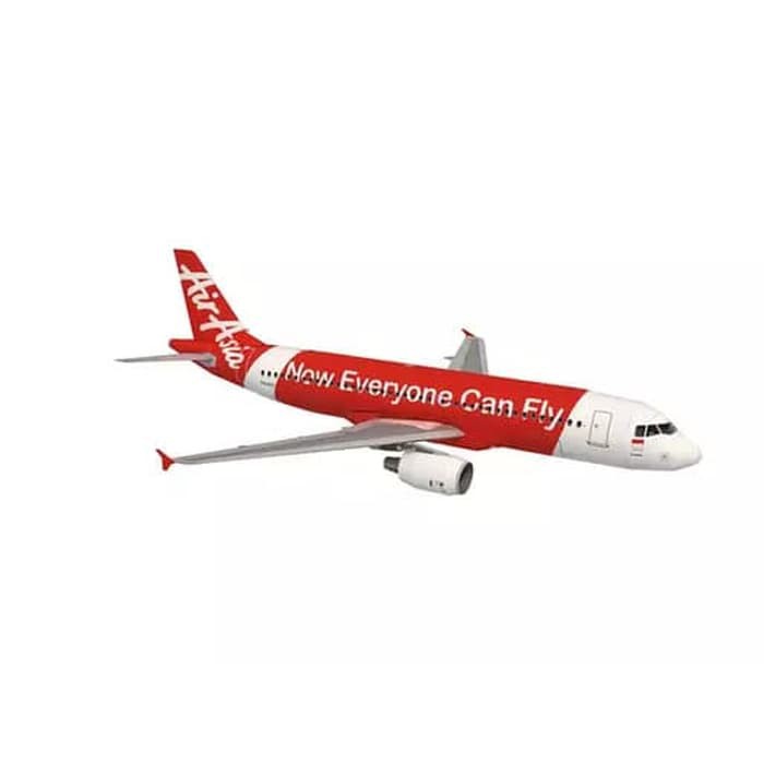 DIY Miniatur Papercraft Pesawat Air Asia Airbus A320-200