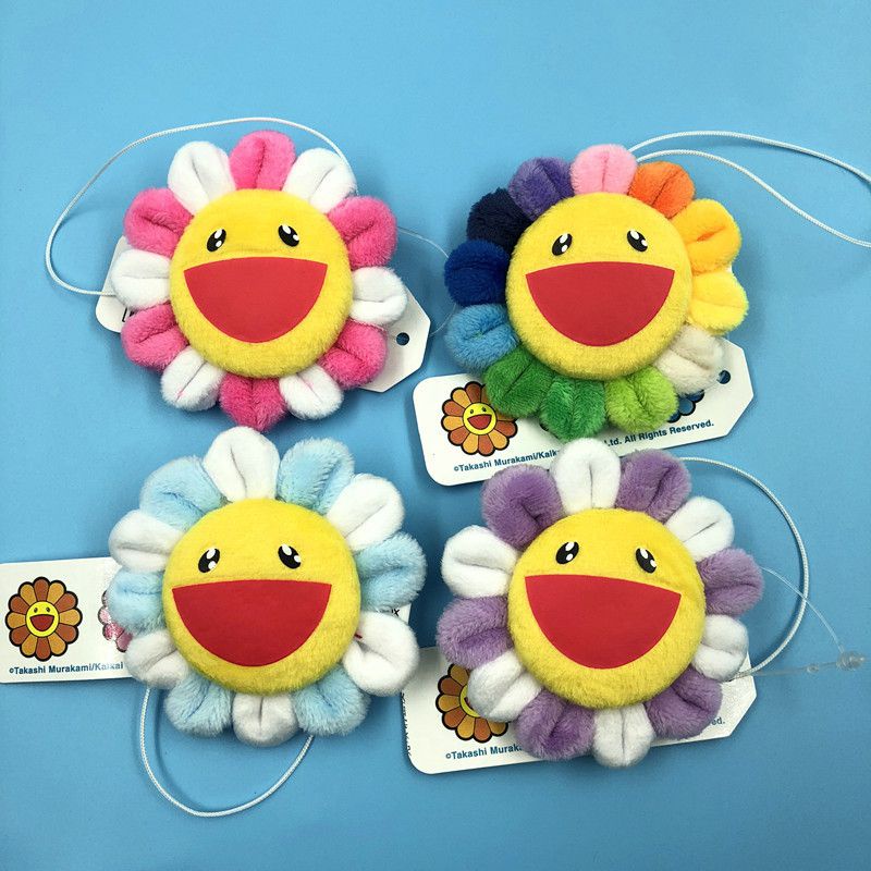 New Flower Takashi Murakami Kiki Kaikai Brooch Rainbow Pin Badge Strap Plush Pendant