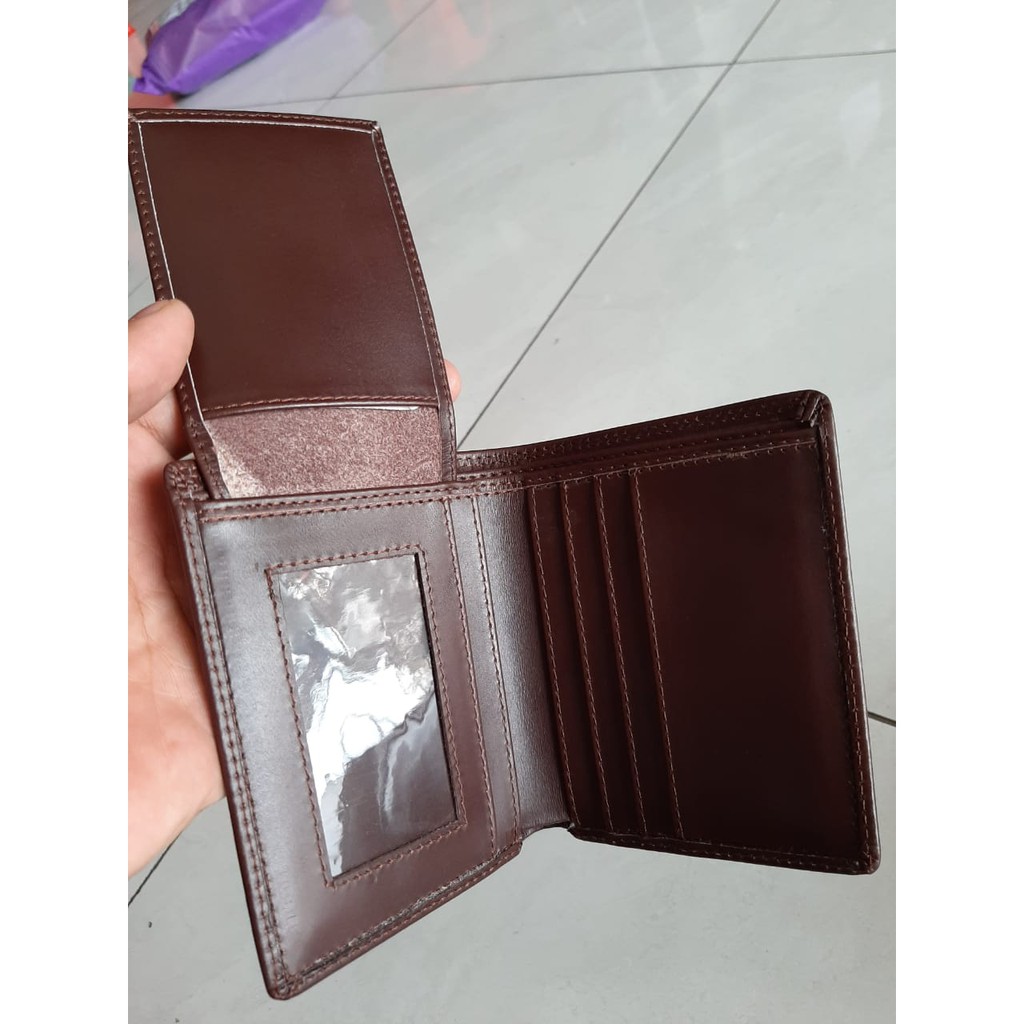 Dompet kulit pria pendek 3Dimensi ASLI FULL GRAIN kulit sapi ORI