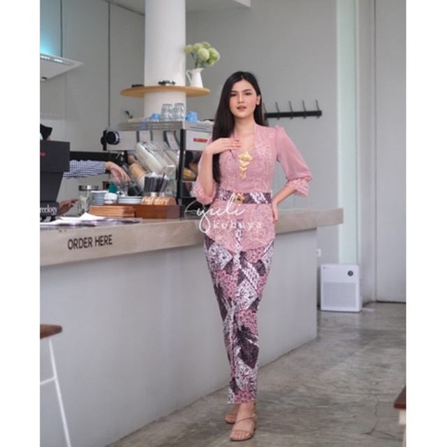 Setelan Kebaya Bordir Special Ping Creamy | Bordir Encim