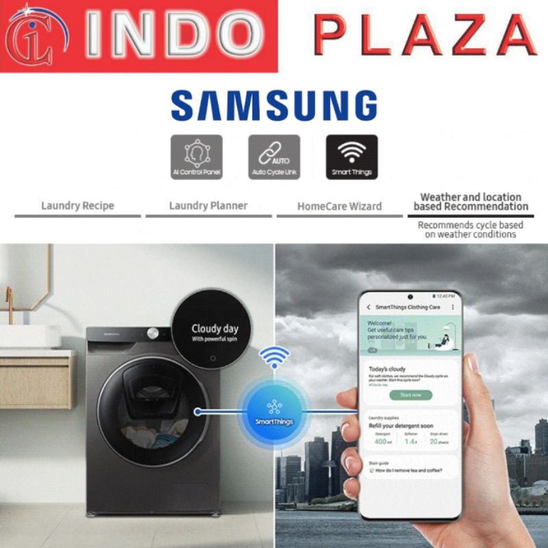 MESIN CUCI FRONT LOADING 13 KG / 13KG SAMSUNG WW13TP84DSX WIFI