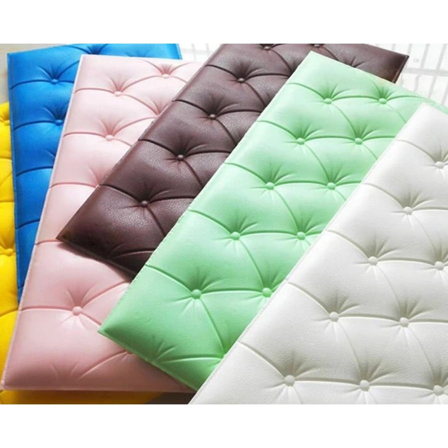 Bisa COD Wallpaper 3D Foam Headboard Bed Wall Stiker Wallfoam Dinding 3D Walpaper Foam Dekorasi