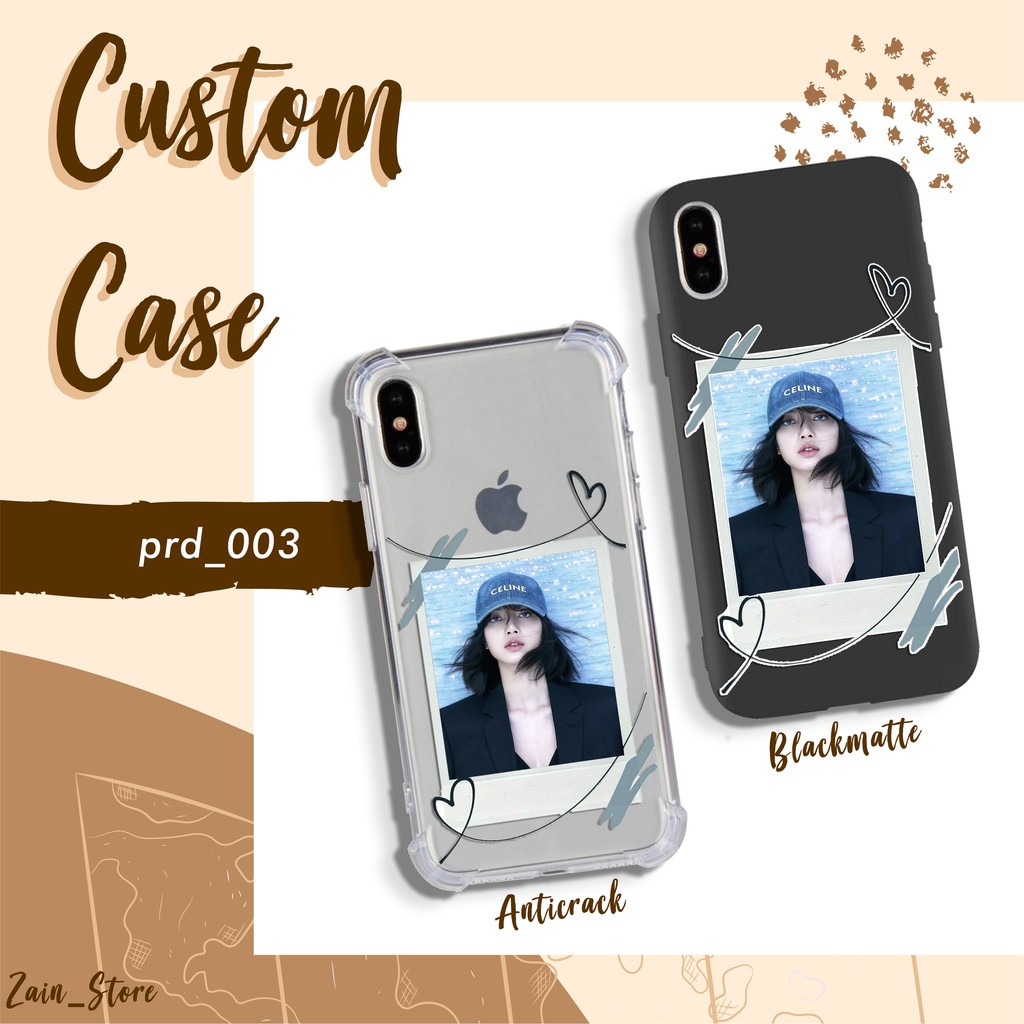 Softcase Desain Polaroid Custom Bebas Pakai Foto Blackmatte / Anticrack