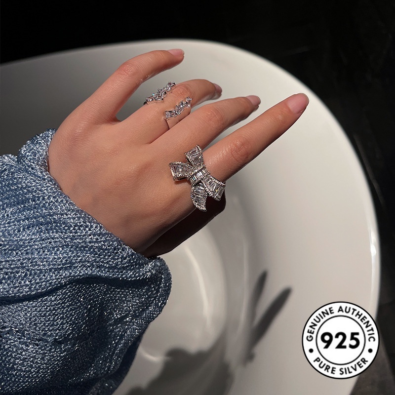 Cincin Sterling Silver 925 Model Pita Dengan Mutiara Untuk Wanita