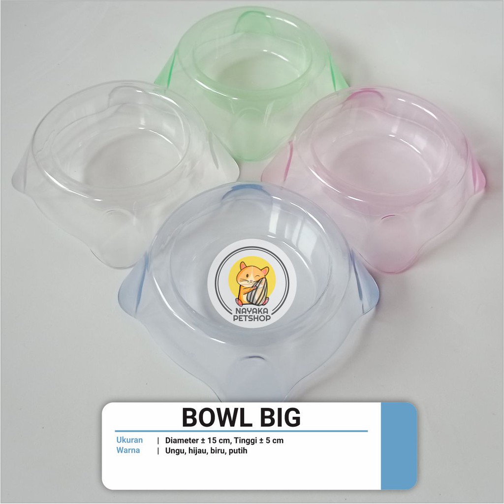 Bowl Big Piring Tempat Wadah Makan Minum Hewan Kucing Kelinci Marmut Guinea Pig Musang