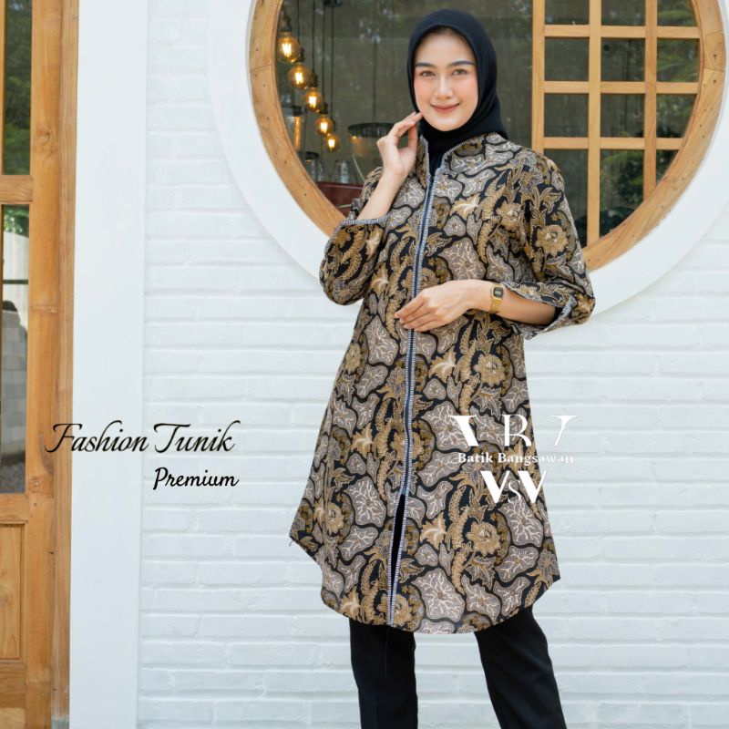 Baju Batik Wanita Tunik Modern Premium High Quality Dress Batik Atasan Batik-Raja ampat
