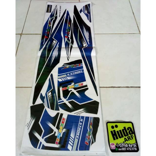 striping/lis/sticker variasi jupiter mx lama/old "SPARK" biru-hitam-hijau-kuning-merah