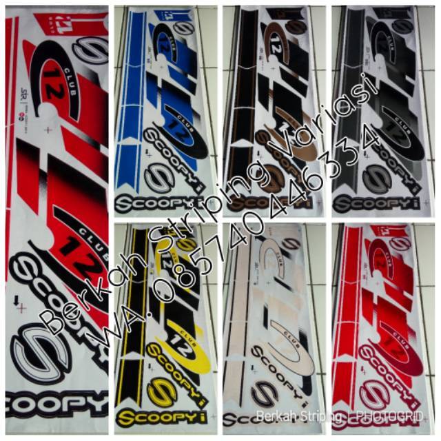 Striping Sticker Lis Variasi Motor Honda  Scoopy Club 12 Shopee