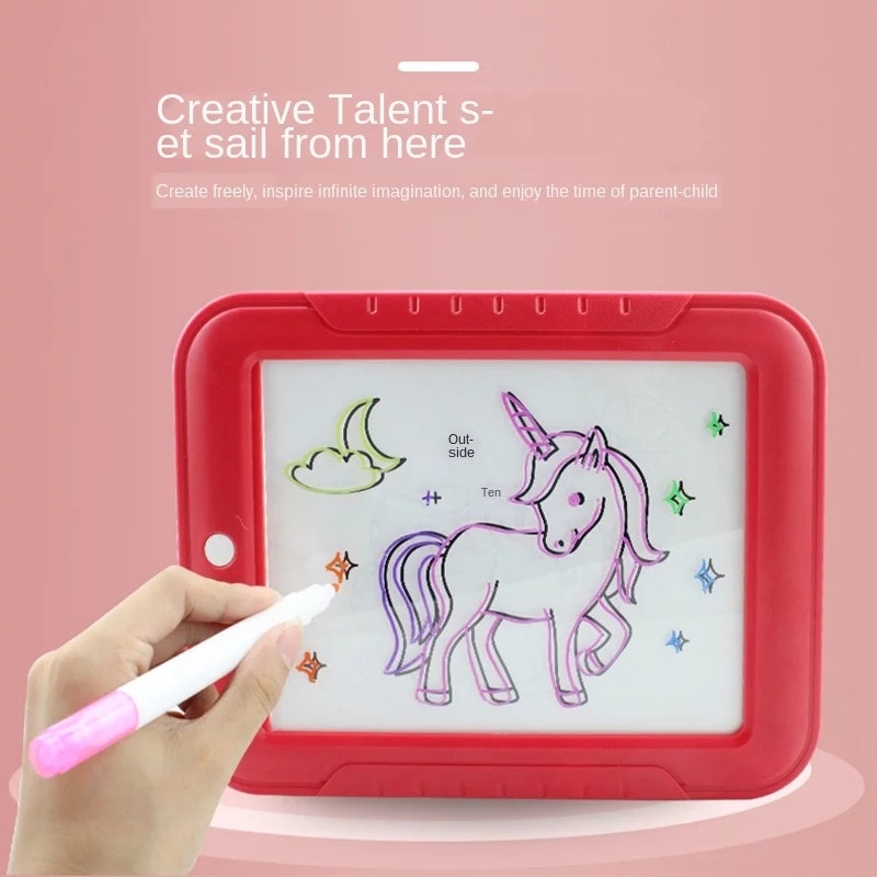 Mainan 3D Magic Pad Reuse Create Art Glows Magic Board Children
