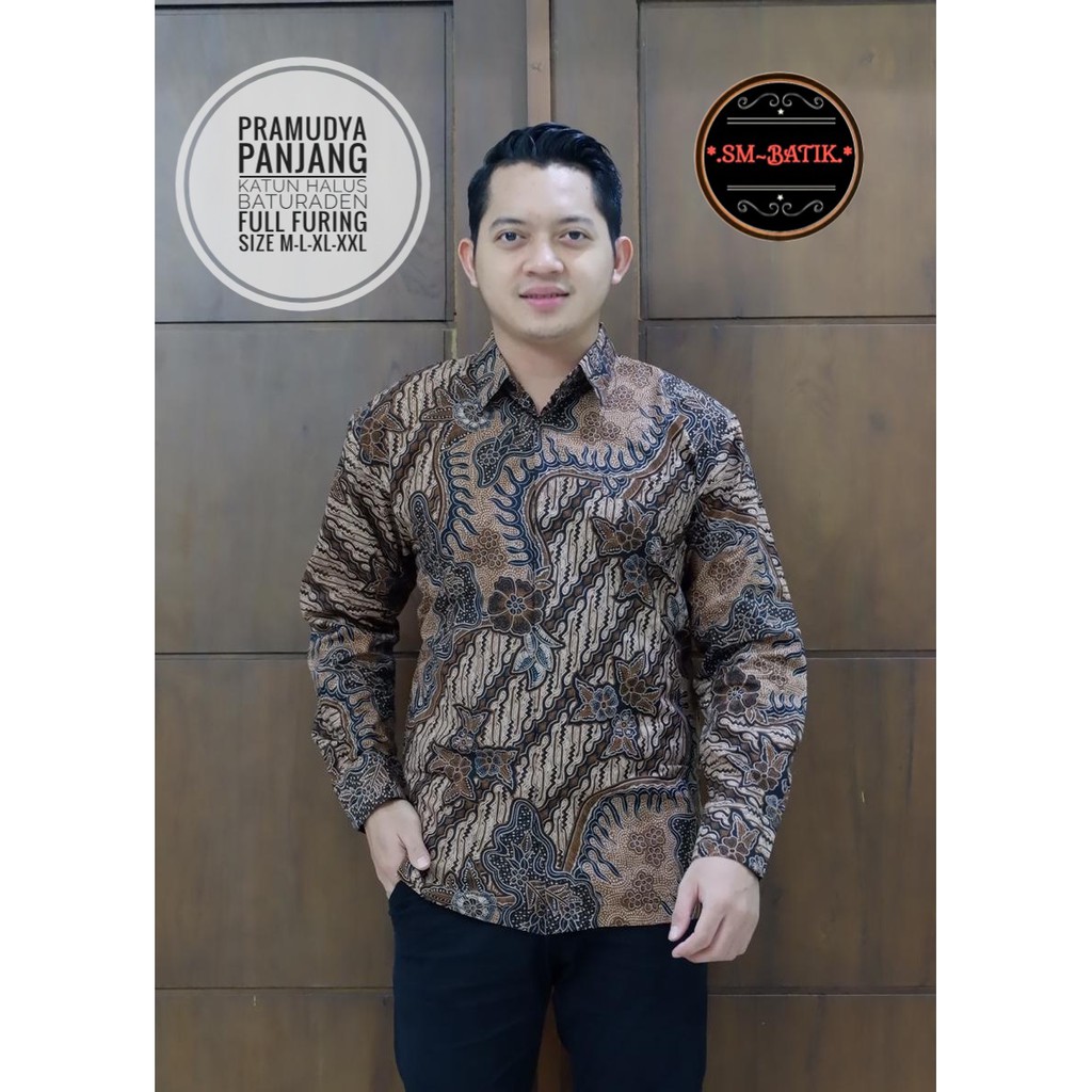 PRAMUDYA SM BATIKSOLOAMANAH KEMEJA BAJU BATIK PRIA SOLO LENGAN PANJANG PENDEK LAPIS FURING ATASAN BATIK PREMIUM MODERN KATUN HALUS CENDRAWASIH KUNING CENDRAWASIH UNGU WISAKA MERAH PARANG KAWIBAWAN PERMANA MERAH BANGAU LEMON PANJI LESMONO NAVY GUNARDO BIMO