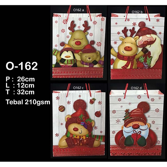 

[DISKON] GOODIE BAG | PAPERBAG NATAL UKURAN M [32*26*12cm] ISI 12PCS (O-162) GRATIS ONGKIR