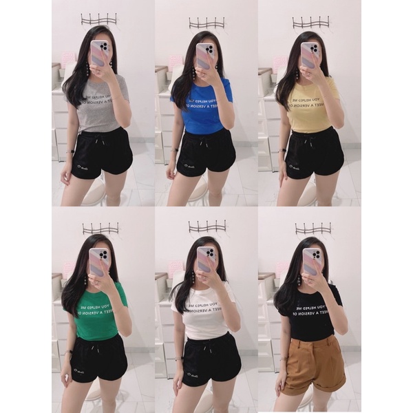 Tshirt crop wanita import | croptop tulisan wanita | kaos crop import bkk murah | kaos import | aquarius boutique89 grosir