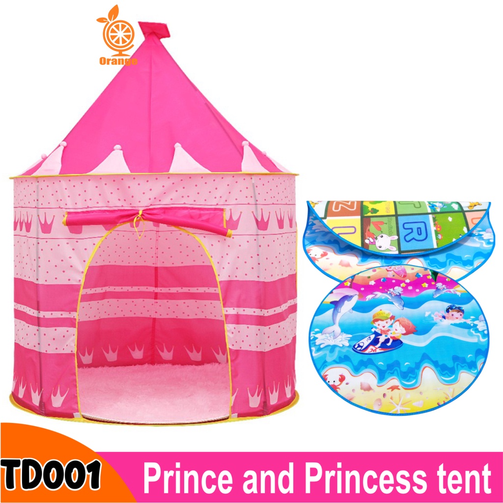 Tenda Anak Bermain Model Castle Kids Camping Indoor Outdoor Anak Tenda + Alas Tenda Mainan Portable Tent Material Polyester Model Castle Anak