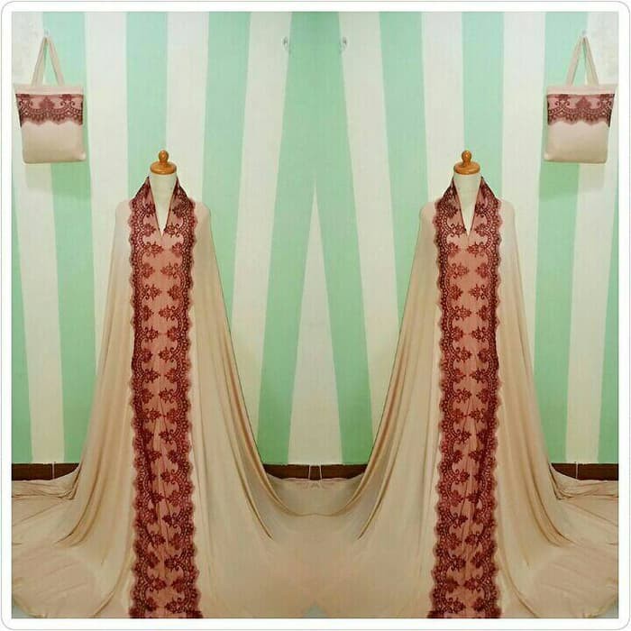 NEW MT MUKENA DUBAI RENDA CORENLLI COKLAT SUSU | GROSIR MUKENA SURABAYA