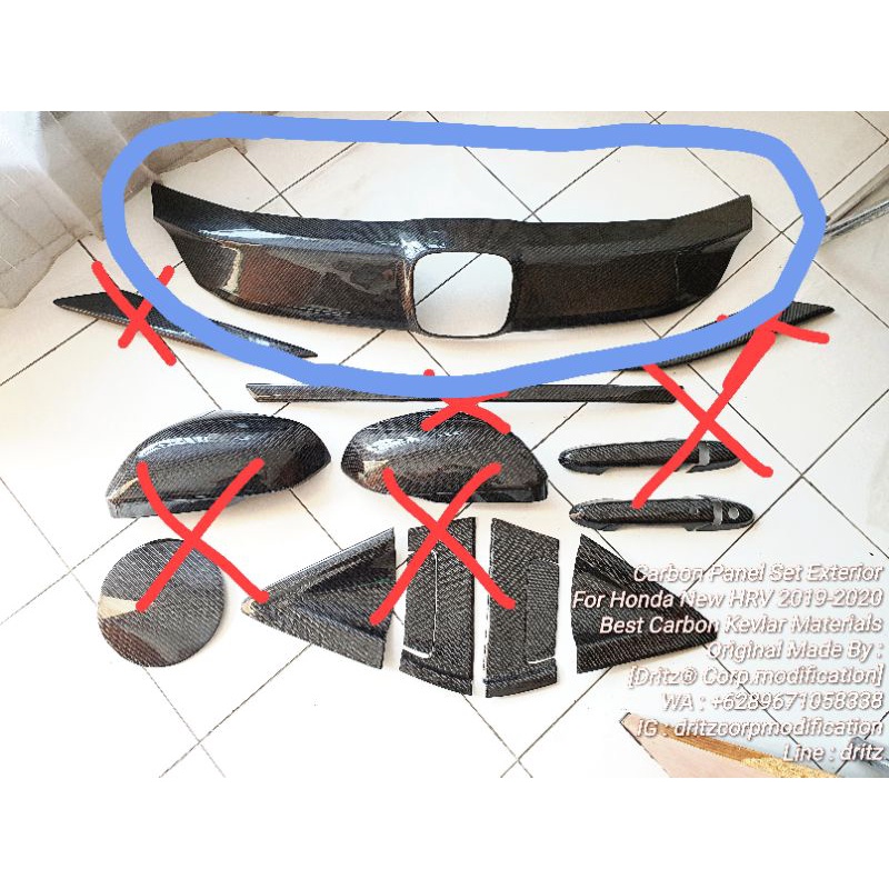 Cover Carbon Grill HONDA HRV Facelift Aksesoris Karbon