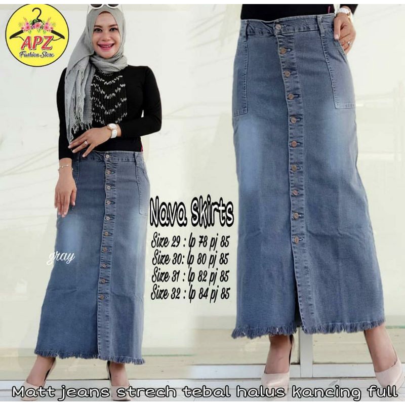 ROK JEANS PANJANG GISCA SKIRT/PREMIUM STRETCH JEANS-1