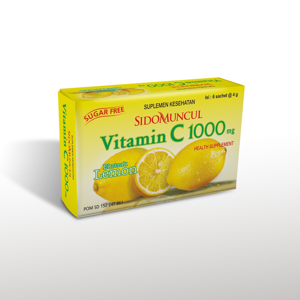 SidoMuncul Vitamin C 1000 Serbuk Orange / Lemon 6's - Jaga Daya Tahan Tubuh Per Sachet
