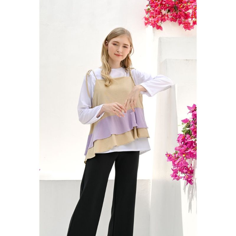 inner putih lengan panjang by gabrielle outfit