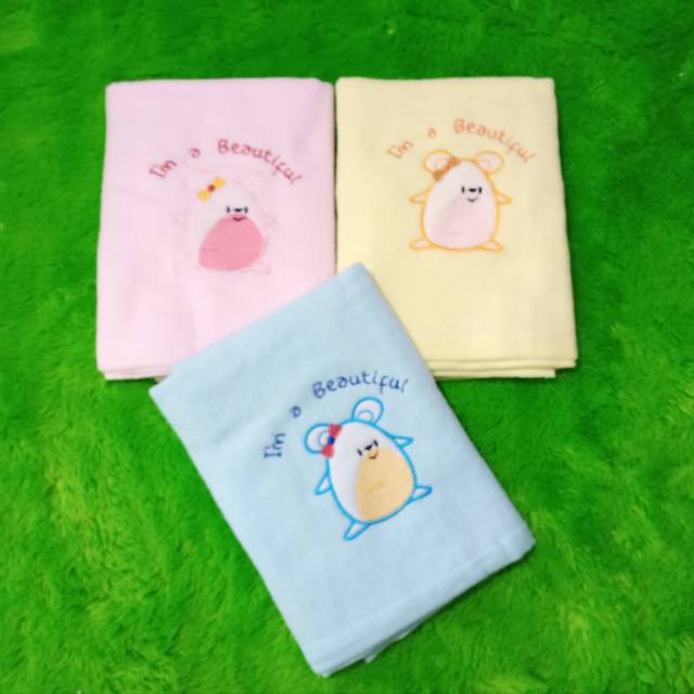 HB02 Handuk Mandi Anak Bayi Bordir 110x60 cm Lembut Murah