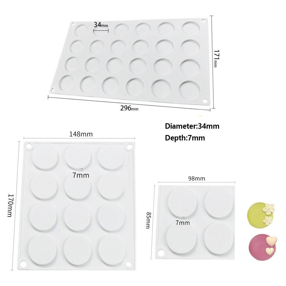 [Elegan] Cetakan Stempel Lilin4 /12/24pcs 3D Dekorasi Kue Kering Bentuk Lingkaran Transfer Sheet