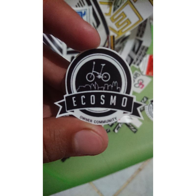 Sticker-Stiker-Decal-Tempelan-Logo Ecosmo Owner Community untuk Sepeda Element Ecosmo
