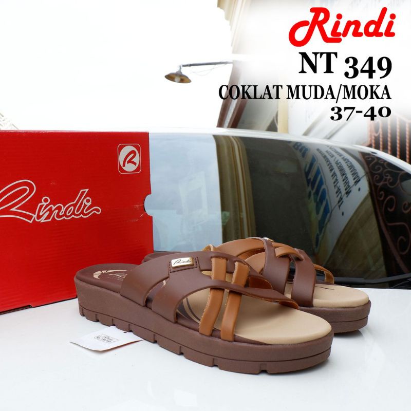 SANDAL RINDI NT 349 - SANDAL SELOP WANITA WEDGES - SANDAL WEDGES SELOP