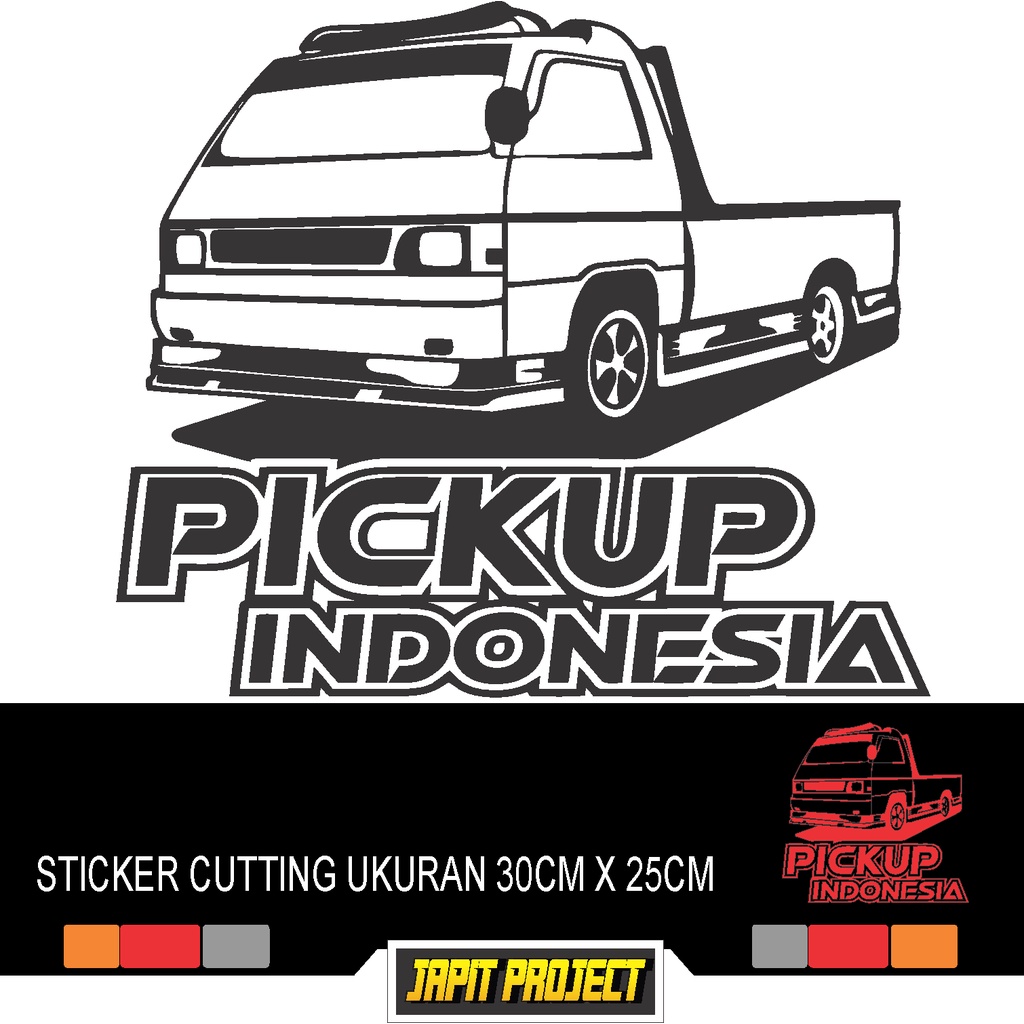 STIKER CUTTING CUSTOM VARIASI GAMBAR PIK UP INDONESIA  BISA DI TARUH DI MANA AJA UK 330CMX25CM NPT01