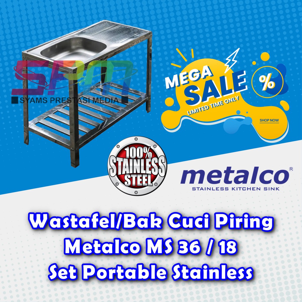Westafel Wastafel - Bak / Tempat Cuci Piring Stainless Kaki anti karat