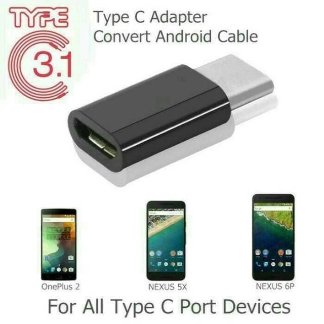 ADAPTER CONVERTER XIAOMI MICRO USB TO USB 3.1 TYPE C ORIGINAL