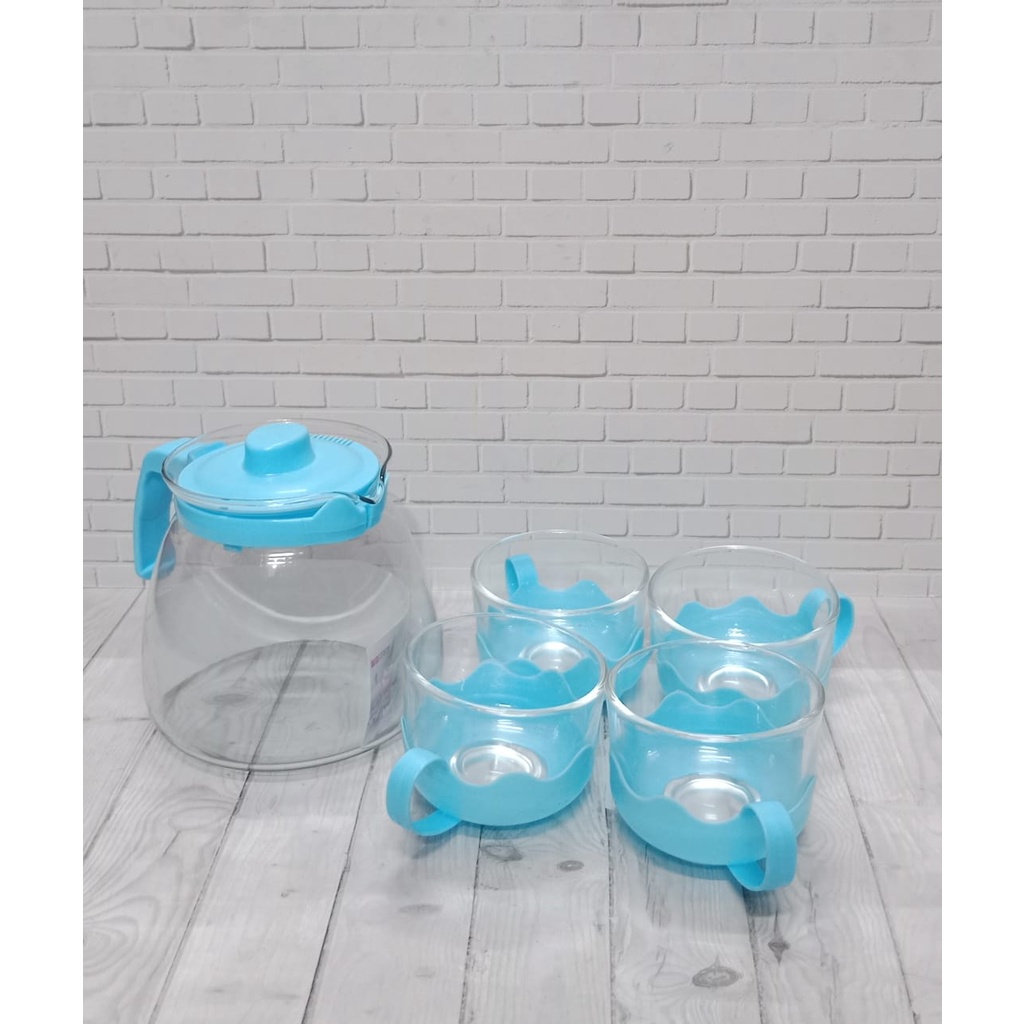 Jual Teapot Set 5 In 1 Set Teapot Gelas Kaca Set Teko Teh Shopee Indonesia 5833