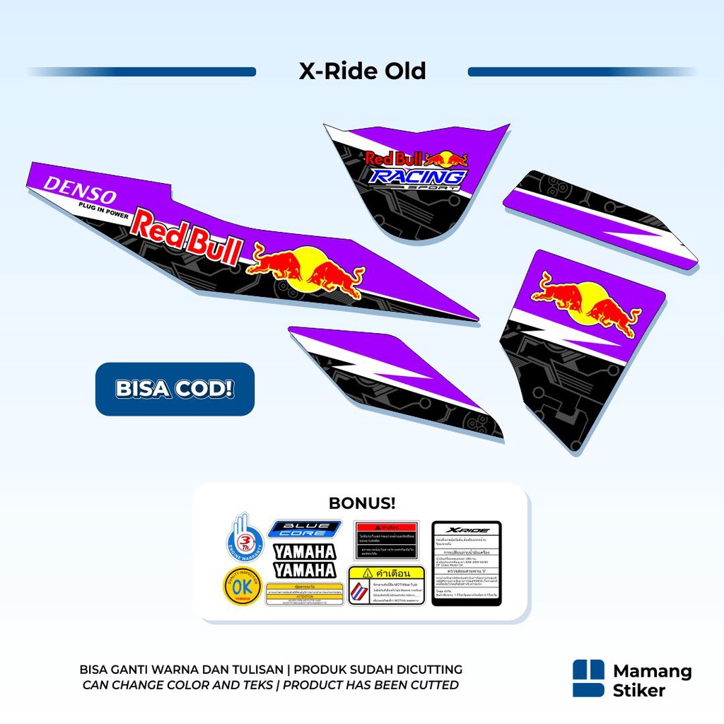 Striping XRIDE Old Variasi (4) X Ride 115 Lama Sticker Stiker Skotlet Racing Simpel Sederhana Keren 