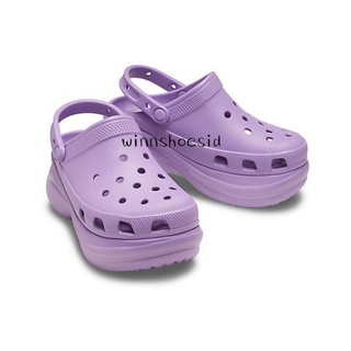 platform crocs purple