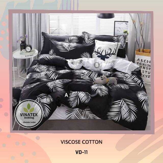 Sprei Hitam Putih Palm Terlaris