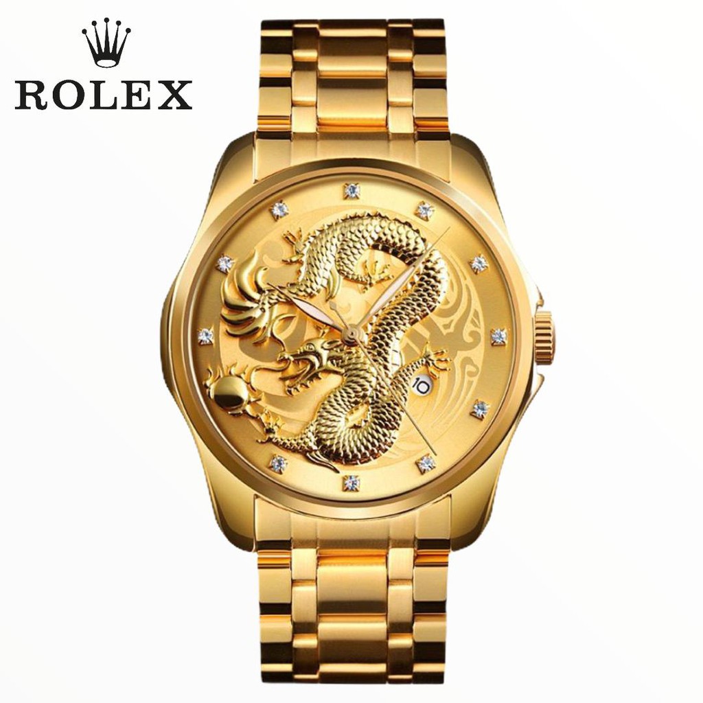 jam tangan pria ROLEX NAGA rantai motiv naga