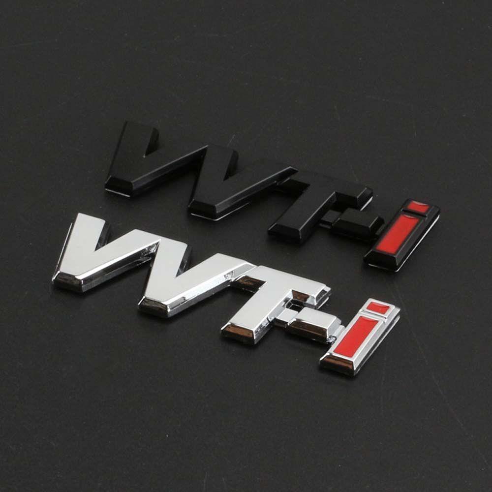 Lanfy 3D Stiker Logam Hitam Merah Paduan Seng Sisi Emblem Lencana VVT-i Surat Mobil Styling Decal