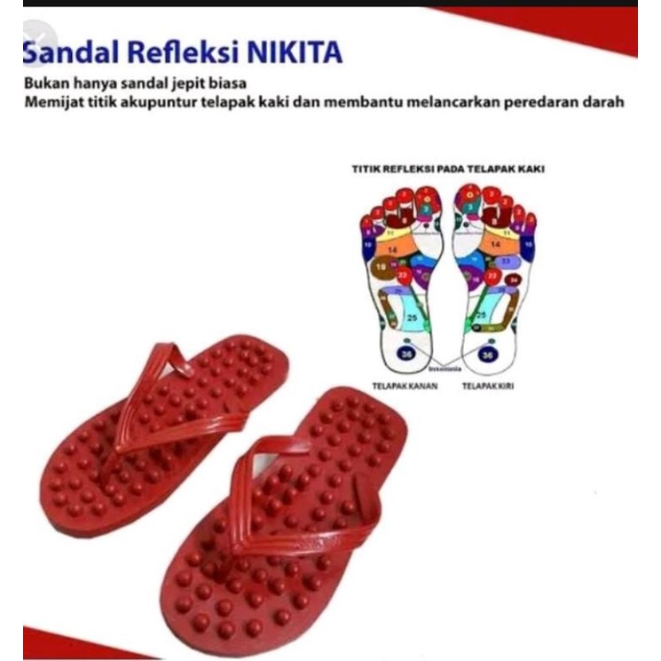 Sandal Jepit Refleksi Pemijat Alas Kaki Akupuntur Duri Halus Besar NIKITA