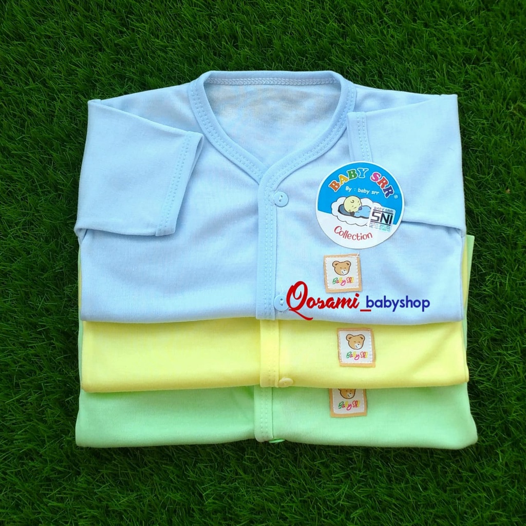 BABY SRR 3 pcs Baju Kancing Bayi Pendek POLOS SNI