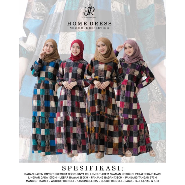 Homedress Menawan Rayon Import Premium Gamis Adem / Gamis Muslim / Longdress Rayon / Gamis JR One Co