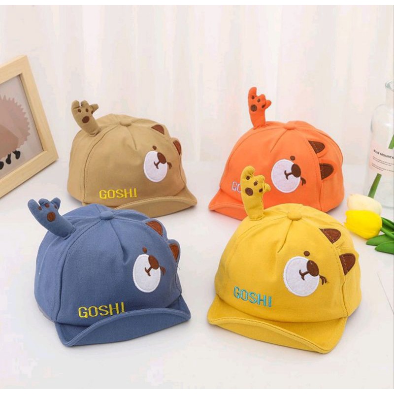 Topi Bayi Gosh Bear / Topi bayi Import / Topi Rajut Bayi / Topi bayi cars motif bordir