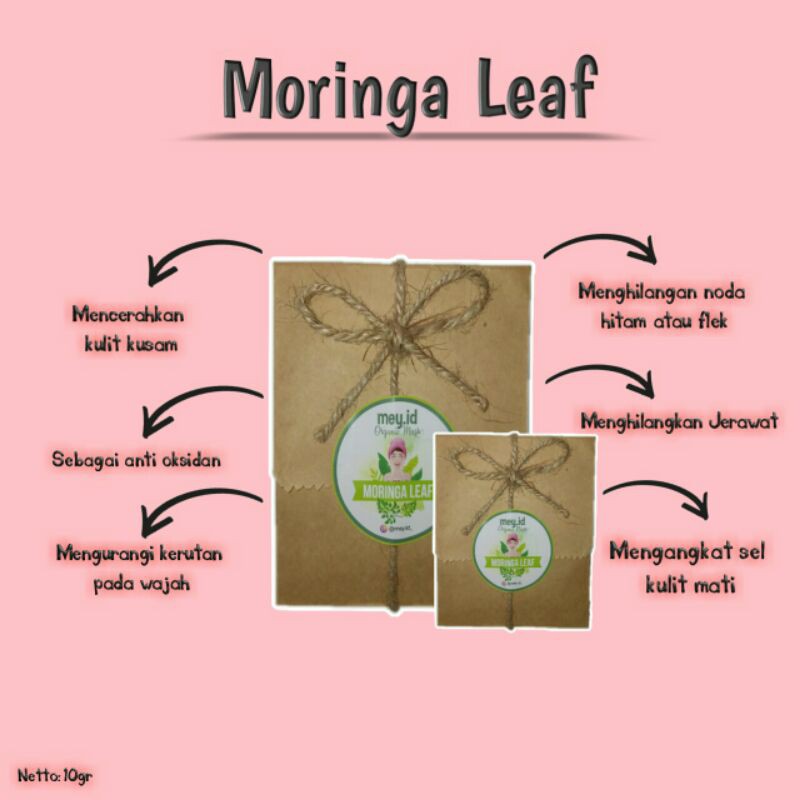 Masker Organik Moringa Leaf 10gr by mey.id